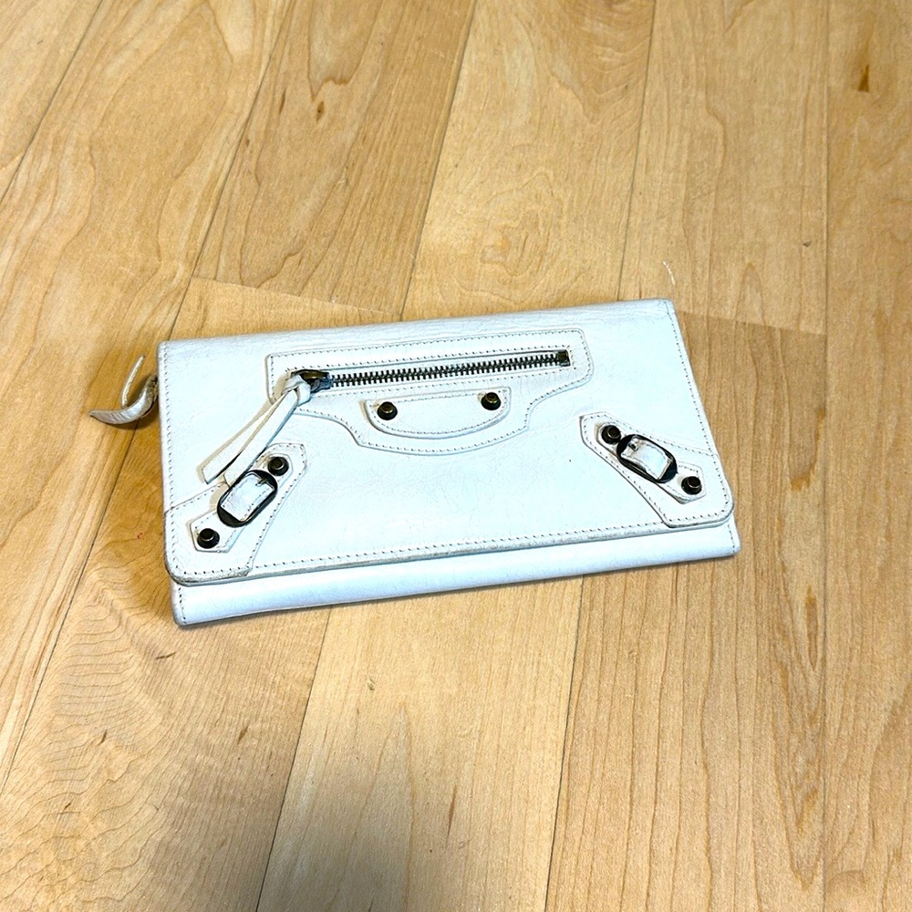 Balenciaga long wallet, white